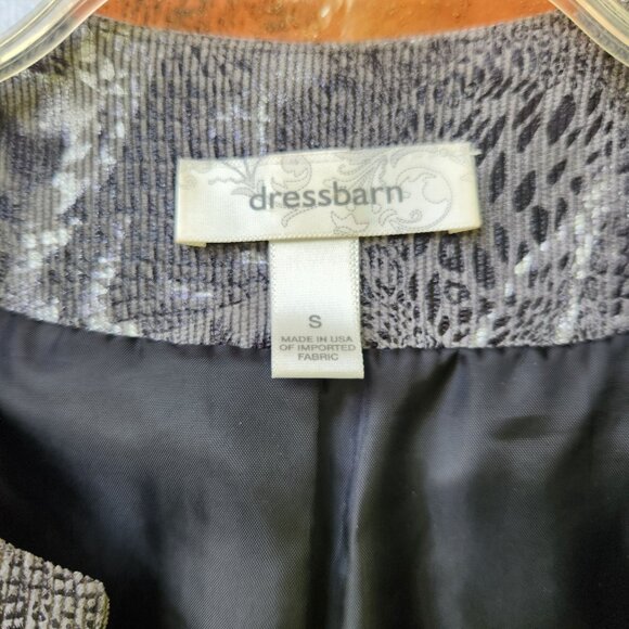 Dressbarn Small Open Front Snake Print Jacket Lined Polyester/Nylon Blend - Picture 5 of 7